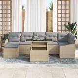  vrtni sedež Set 8 Bež in siva Ratan in tkanina Vrtni sedež, (22064863) | Shoptok.si