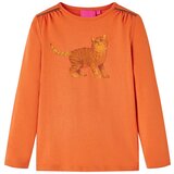 vidaXL Otroška majica z dolgimi rokavi žgano oranžna 140 | Shoptok.si