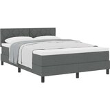  Krevet sa podnicom i madracem tamnosive boje 140x200 cm tkanina | shoptok.hr