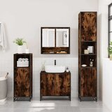 vidaXL Kopalniška omarica z ogledalom dim. hrast 65x20x60 cm inž. les | Shoptok.si