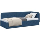 vidaXL kutni okvir kreveta s uzglavljem plava 80 x 200 cm tkanina | shoptok.hr