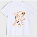 Sinsay Pamučna majica kratkih rukava s apliciranim šljokicama | shoptok.hr