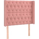  Uzglavlje s ušima ružičasto 93x16x118/128 cm baršunasto | shoptok.hr