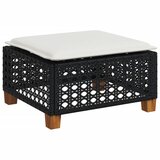  The Living Store Vrtni stolček z blazino črn 63,5x56x32 cm poli ratan - Vrtni Stolček, (21455571) | Shoptok.si