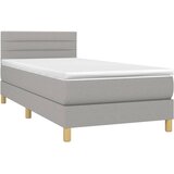  Box spring krevet s madracem svjetlosivi 90x190 cm od tkanine | shoptok.hr