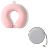 INF Spominski U-vratni vzglavnik z ledeno svilo in usnjenim etuijem Pink, (5000309249) Cene