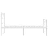  Metalni okvir kreveta uzglavlje i podnožje bijeli 100x190 cm | shoptok.hr