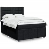 vidaXL Box spring posteljni z vzmetnico črn 140x190 cm blago | Shoptok.si