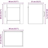 vidaXL zidni kuhinjski ormarić crna 40 x 31 x 40 cm konstruirano drvo | shoptok.hr