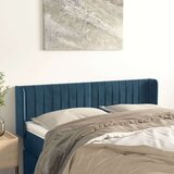  Vzglavje z ušesi temno modro 147x16x78/88 cm žamet, (20954497) Cene