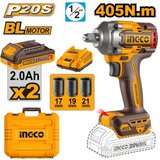 Ingco ciwli2045e aku udarni odvijač 1/2" 405nm 2x2ah super ( CIWLI2045E ) Cene