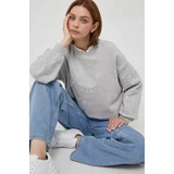 PepeJeans Bombažen pulover CARA ženski, siva barva