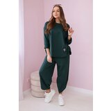 Kesi Włoski Cotton sweatshirt pants set dark khaki | Shoptok.si