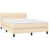  Box spring postelja z vzmetnico krem 140x200 cm blago, (20893109) | Shoptok.si