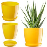 KADAX cvetlični lonec s stojalom za rože okrogel pokrov 28 cm plastika rumena, (5000346560) u