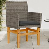 Maison Chic Vrtni stoli - Stol za vrt z blazinami 2 kosa siv poli ratan in trden les JS2156, (21877024) | Shoptok.si
