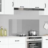 vidaXL Kuhinjski zidni oblog Svjetlosiva Staklo 110 x 50 cm Izdržljiv | shoptok.hr