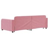 vidaXL Izvlečna dnevna postelja roza 90x200 cm žamet | Shoptok.si