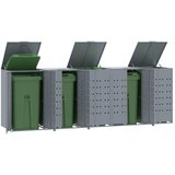  Spremište za 5 kanta za otpad sivo 345x79x117 cm čelično | shoptok.hr