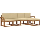  Set vanjskih sofa 5 kom. Prirodna i bež Smeđa 253 x 122,5 x 73 cm | shoptok.hr