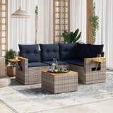  5-dijelni set vrtnih sofa od poliratana s jastucima sivi | shoptok.hr