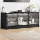 TV ormarić sa staklenim vratima crni 102x37x42 cm Cijene