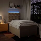  Krevet s oprugama i madracem krem 120 x 200 cm od tkanine | shoptok.hr