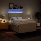  Krevet s oprugama i madracem krem 160x200 cm od tkanine | shoptok.hr