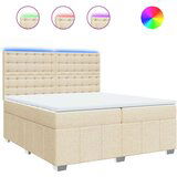 Maison Chic Box spring postelja - Vzmetna postelja z vzmetnico krem 200x200 cm blago SL11223, (21884146) | Shoptok.si