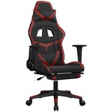  Gaming stol z oporo za noge črno in vinsko rdeče umetno usnje, (21152220) | Shoptok.si