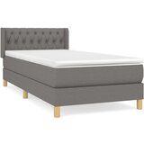  Box spring postelja z vzmetnico temno siva 100x200 cm blago, (20726631) | Shoptok.si