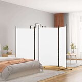 Sobna pregrada s 4 panela bijela 346 x 180 cm od tkanine Cijene