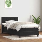 vidaXL Box spring postelja z vzmetnico črna 80x220 cm žamet | Shoptok.si