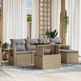 vidaXL 6-dijelni set vrtnih sofa s jastucima bež od poliratana | shoptok.hr
