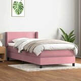 Box spring postelja z vzmetnico roza 80x220 cm žamet, (21792552) | Shoptok.si
