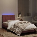  Posteljni okvir z LED lučkami roza 80x200 cm žamet | Shoptok.si