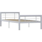  Posteljni okvir siv in bel kovinski 90x200 cm, (20606450) | Shoptok.si