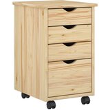  Mobilni ormar s kotačem Smeđa 34 x 39 x 56 cm Masivna borovina - Smeđa | shoptok.hr