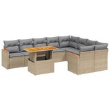 Maison Chic Seti vrtnega pohištva - Vrtna garnitura - Vrtni pohištvo set 10-delna z blazinami bež poli ratan, (21821649) | Shoptok.si