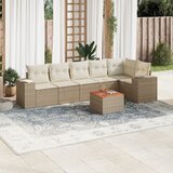 Maison Chic Seti vrtnega pohištva - Vrtna garnitura - Vrtni pohištvo set 7-delna z blazinami bež poli ratan, (21808013) | Shoptok.si