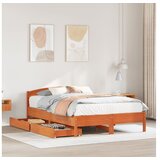 vidaXL Okvir kreveta bez madraca voštano smeđi 120x200 cm od borovine | shoptok.hr