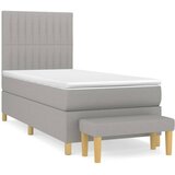  Okvir kreveta s oprugama i madrac svjetlosivi 90x200cm tkanina | shoptok.hr