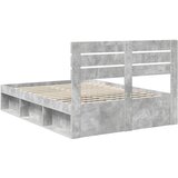  Krevetna konstrukcija Beton 140 x 200 cm Čvrsto borovo drvo | shoptok.hr