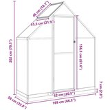 vidaXL Staklenik s okvirom antracit 169 x 58 x 202 cm aluminijski | shoptok.hr