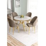 Hanah home Set trpezarijskog stola i stolica (5 delova) Mos White Marble Gold Cappuccino | Eponuda.com