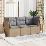 vidaXL 3-dijelni set vrtnih sofa od poliratana s jastucima bež Cijene