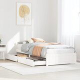 vidaXL Posteljni okvir brez vzmetnice bel 90x190 cm trdna borovina | Shoptok.si
