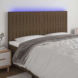  LED posteljno vzglavje temno rjavo 180x5x118/128 cm blago, (20933357) Cene
