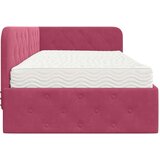 vidaXL Kotna postelja z vzmetnico Vinorodna rdeča 90 x 190 cm Žamet | Shoptok.si