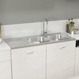  Kuhinjski sudoper s dva korita srebrni 1200x600x155 mm čelični | shoptok.hr
